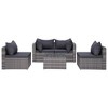 vidaXL Sofa Set Grey PE rattan, powder-coated steel, glass 5 Piece - 4 of 4