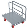 Cesicia 36 x 24" Steel Panel Truck, Lumber Cart, Platform Truck with 6" Swivel Brake Casters, 1Front and 2 Side Handrails, capacity 2000 lbs - 3 of 4