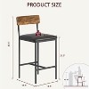 25.5 Inch Bar Stools, Upholstered Counter Height Stools with Backrest and Footrest for Kitchen Island Dining Room - 2 of 4