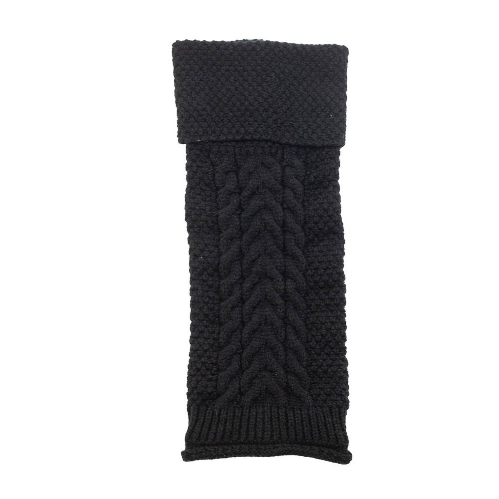 Bear Paw Women's Pique Cable Legwarmer Socks - Black 5-10