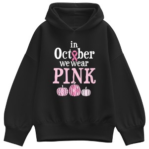 トップス Diante PIGMENT MESSAGE SWEAT HOODIE Women's Instant Message In October We Wear Pink Oversized Fleece