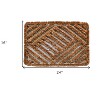 HomeRoots 16" X 24" Brown Coir Geometric Outdoor Door Mat - 3 of 4