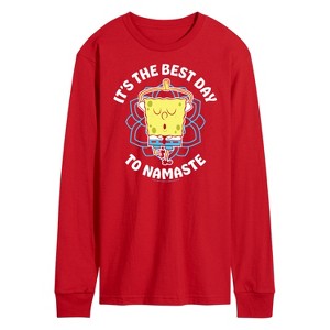 Men's - SpongeBob SquarePants - The Best Day To Namaste Long Sleeve Graphic T-Shirt - 1 of 4