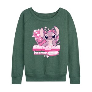 Women's - Lilo and Stitch - Y2K Angel -Women's French Terry Long Sleeve Shirt Lightweight French Terry Wide Neck Long Sleeve Shirt - 1 of 4