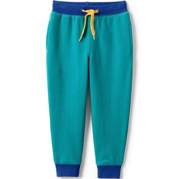 Fleece Joggers for Girls - blue medium solid with design, Girls