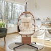 EROMMY Hanging Egg Chair with Stand & Removable Leg Rest, Hammock Chair for Patio, Bedroom - 3 of 4