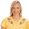 Collections Etc Embroidered Floral Pintuck Cotton Short Sleeve Knit Nightgown - 2 of 4