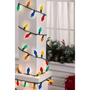 Perfect Holiday 70 LED Indoor/Outdoor C6 Classic Bulb Green Cable Christmas String Lights - Multicolor - 1 of 4