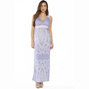 Puff Print Crochet Strap Maxi Dress - 1 of 2