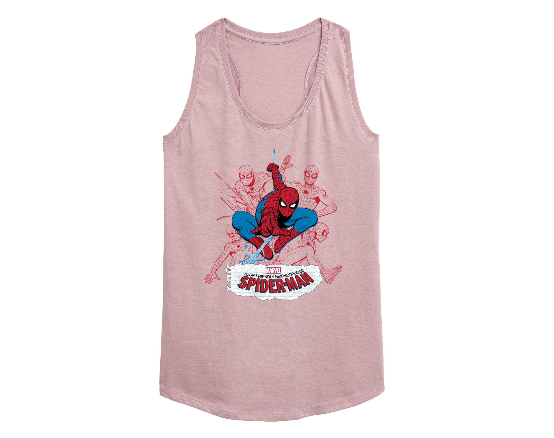 Women's Spider-Man Line Cluster Graphic Racerback Tank - Heather Orchid - 2 X-Large