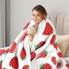 Strawberry Throw Blanket Microfiber Blanket Cute Fruits Theme Sweet Flannel Blanket - 3 of 4