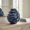 Uttermost Helix Swirl Outdoor Vase Elegant Blue Glaze with Sculptural Ridges - 3 of 4