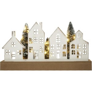 Christmas Decorations for Home Led Lighted Christmas Tree Decor with Timer Wooden Merry Christmas Sign - 1 of 4