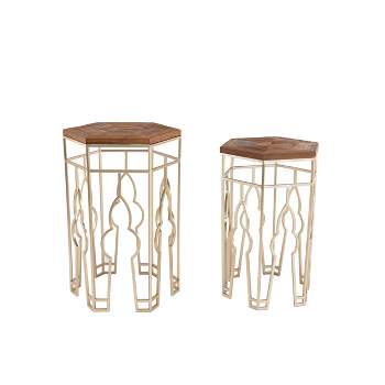 Genevieve Nesting Tables Gold/Natural - Boraam
