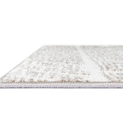 Ivory and Brown Synthetic Outdoor Runner Rug 2' x 8' - Easy Care and Reversible