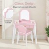 Best Choice Kids Wooden Pretend Play Vanity and Chair Set w/ Mirror – Little Girls Makeup Table with 3 Drawers - 3 of 4