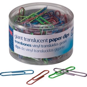 Officemate Translucent Paper Clips Vinyl Giant 200/Tub BE/PE/GN/RD/SR 97212 - 1 of 1