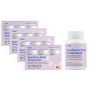 Curist Omeprazole 20mg Tablets 168 (4x42) Count Delayed-Release Tablets - Acid Reflux Medicine for Heartburn Relief - 4 Packs of 42 Tablets Each - 1 of 4