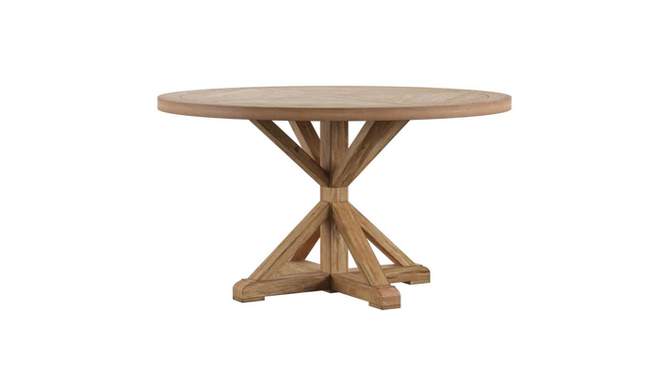 Sierra Round Farmhouse Pedestal Base Wood Dining Table - Inspire Q, 2 of 10, play video