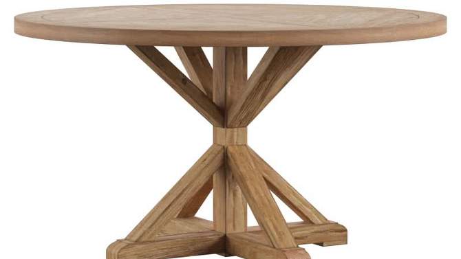 Sierra Round Farmhouse Pedestal Base Wood Dining Table - Inspire Q, 2 of 12, play video