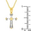 Slickblue Goldtone Baguette Cross Pendant Necklace, 2.12 Carat Cubic Zirconia, 16” Chain for Religious Gifts - 3 of 3