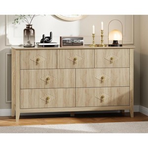 Acekool 54" 7-Drawer Fluted Dresser, Wide Storage Organizer Cabinet, Entryway & Bedroom - 1 of 4