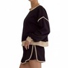 Women's Solid Contrast Trim Long Sleeve Top - entro M - 2 of 4