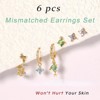 Paaaawaters Dainty 14k Gold Plated Earrings Set for Women Hypoallergenic Small Ivy Flower Star Huggie Hoop Dangle Pearl Cartilage Earrings - 3 of 4