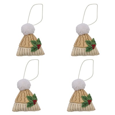 Park Designs Toboggan Felt Ornament Set of 4