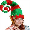 Joyfy Giggling Getup Unisex Christmas Hat - Elf Red & Green Striped Hats for Adults, Warm for Xmas Party Gifts - 3 of 4