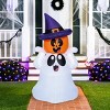 Joyfy 5 FT Halloween Inflatable Outdoor Decoration, Inflatable Playful Ghost with Pumpkin Witch Hat for Halloween Outdoor Yard Graden Lawn Decoration - 4 of 4