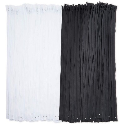 Juvale 100 Pieces #3 Nylon Coil Zipper for Sewing Repair Kit Replacement, 24 inch, Black and White