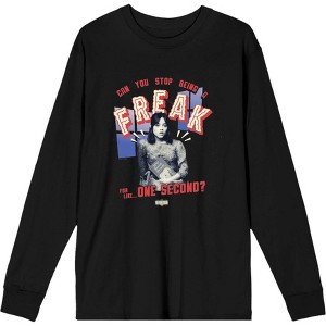 Beetlejuice Beetlejuice Can You Stop Being A Freak Adult Crew Neck Long Sleeve Tee - 1 of 2