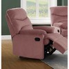 Velvet Upholstered Motion Recliner Chair with Tufted Back, Plush Armrest, Plush Headrest and Manual Motion, Contemporary Style - 2 of 4