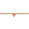 Guili Elegant Sterling Silver 14k Gold Plated Red & Pink Enamel Halo Heart Charm Bracelet, Perfect for Adding a Touch of Romance to Any Outfit - 3 of 3
