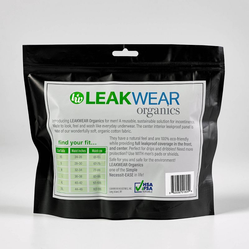 LeakWear Organics Men's Incontinence Briefs - Medium Absorbency, 6 of 8