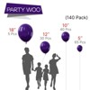 PartyWoo Balloons Royal Purple Dark 18 12 10 5 Inch 140 pcs - 3 of 4