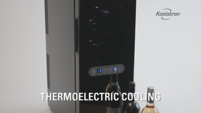 Black Thermoelectric Freestanding Dual Zone Wine Cooler with Interior Lighting