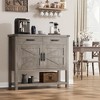 Buffet Cabinet with Storage Shelf, 2 Doors Wood Coffee Bar Cabinet for Kitchen, Dining Room, Living Room - 4 of 4