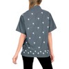 LA LEELA Women's Casual Solid Blouse Shirt TShirts Short Sleeve Button Down Dress Tops Tee Shirts Hawaiian Blouses for Women - 3 of 4