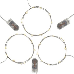 LumaBase Battery-Operated LED Fairy String Lights, Warm White - Set of 3 - 1 of 4