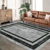 Kitchen Rugs Non-Slip 2-Piece Set - Low Pile Rubber Backing Indoor Runner Rugs for Bathroom, Laundry Room (Blue, 5x8ft) - 2 of 4