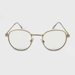 Women's Metal Round Blue Light Filtering Glasses - Wild Fable™ Gold - 1 of 2