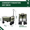 YONWAY Foldable Beach Wagon Cart  Loading Capacity 440lbs,with Strapping System and 3pcs Plastic Liner Bag for Camping Shopping - 3 of 4