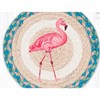 Earth Rugs Pink Flamingo Printed Round Trivet – 10"x10" Hand-Stenciled Jute Mat for Tropical Kitchen & Coastal Decor - 3 of 3