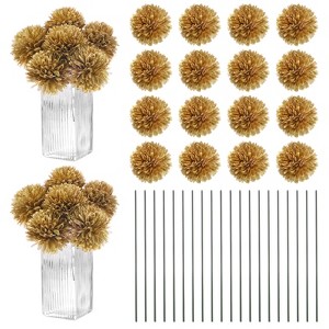Unique Bargains Artificial Chrysanthemum Ball Flowers Silk Bouquets Real Touch 11 Inch 30 Pcs - 1 of 4