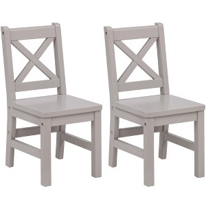 eHemco Solid Hard Wood X Back Kids Chair, Set of 2 - 1 of 4