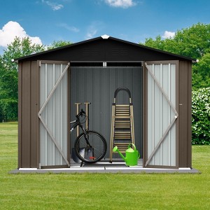 NicBex 8x6 FT Outdoor Storage Shed with 2 Integrated Punched Vents,Metal Outdoor Shed with Apex Roof,Storage Sheds for Garden - 1 of 4