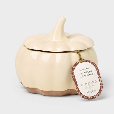 2 Wick Fall Extra Large Tuscan Ceramic Pumpkin Candle Warm Cider & Cinnamon - Threshold™