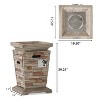 GDFStudio Bonaparte Outdoor 40,000 BTU Lightweight Concrete Fire Column, Gray - 3 of 4